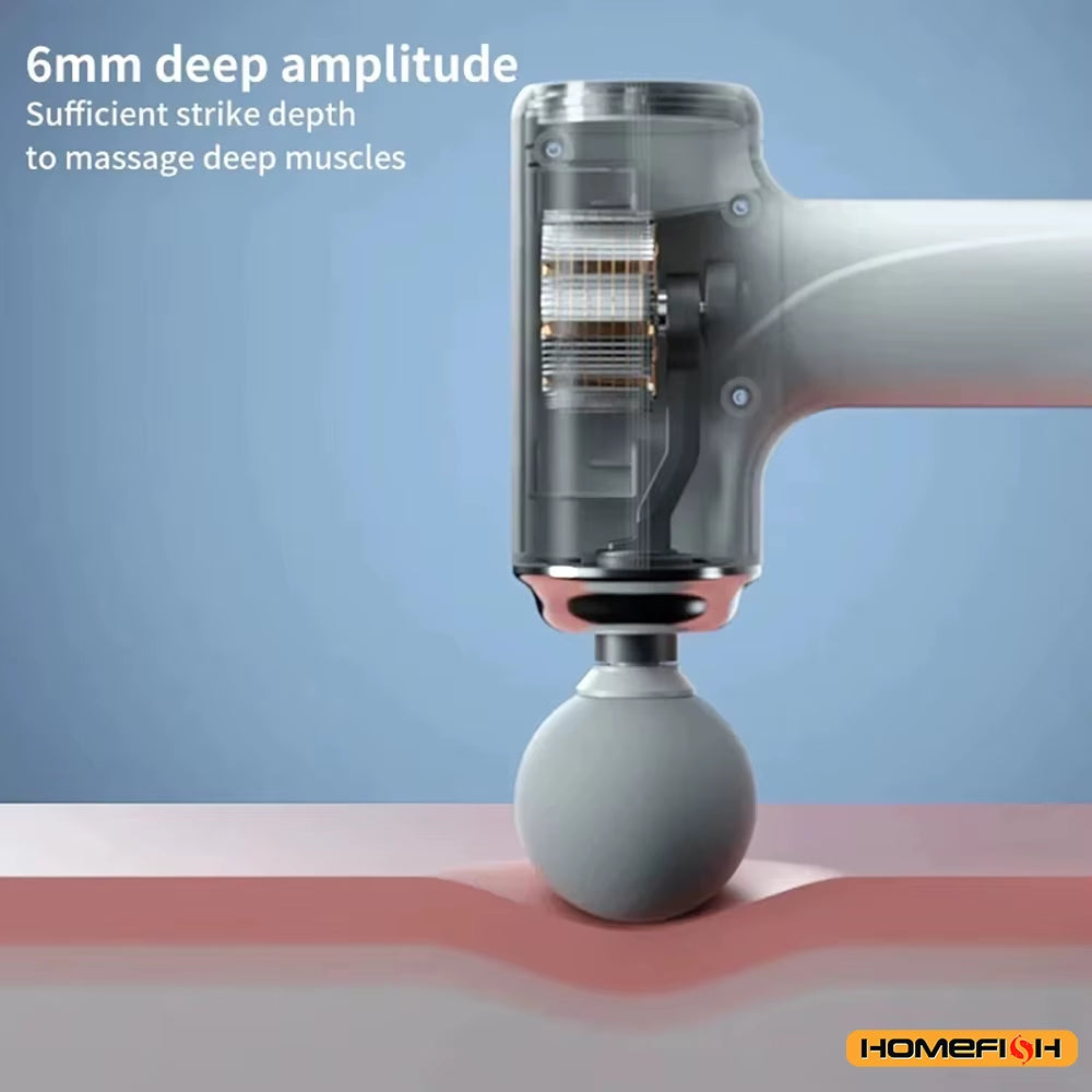 Portable Electric Massage Gun with 4 Interchangeable Heads & LED Light for Full Body Relaxation Electric Massage Gun
