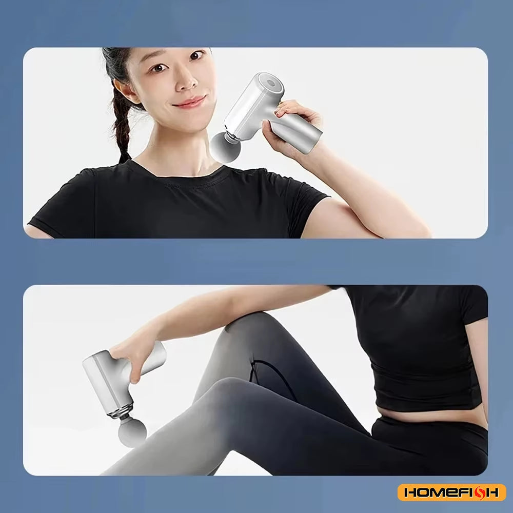Portable Electric Massage Gun with 4 Interchangeable Heads & LED Light for Full Body Relaxation Electric Massage Gun